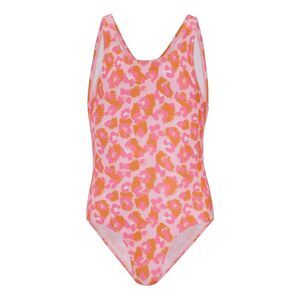 Regatta Girls Katrisse Leopard One Piece Bathing Suit / Orange Peel